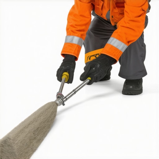 Professional Floor Leveling Techniques Expert using moisture meter and leveling tools during flooring installation