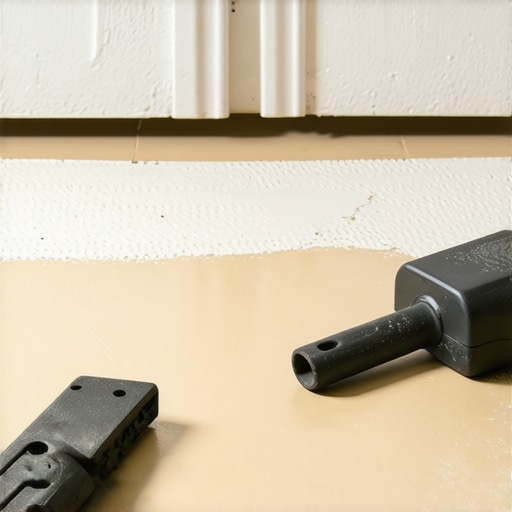 Expert applying self-leveling compound to subfloor for smooth laminate installation