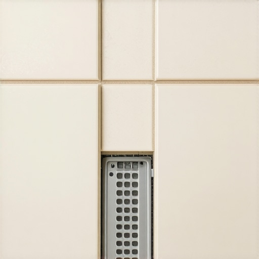 Advanced Waterproofing in Modern Bathrooms Image of a bathroom floor with seamless waterproof membrane, sloped surface, and waterproof channels, highlighting expert waterproofing techniques