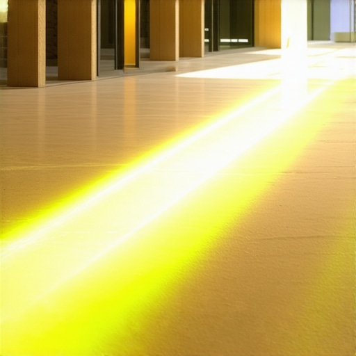 Precision Laser Level for Renovations A professional laser level projecting straight green lines across a floor in a home renovation setting